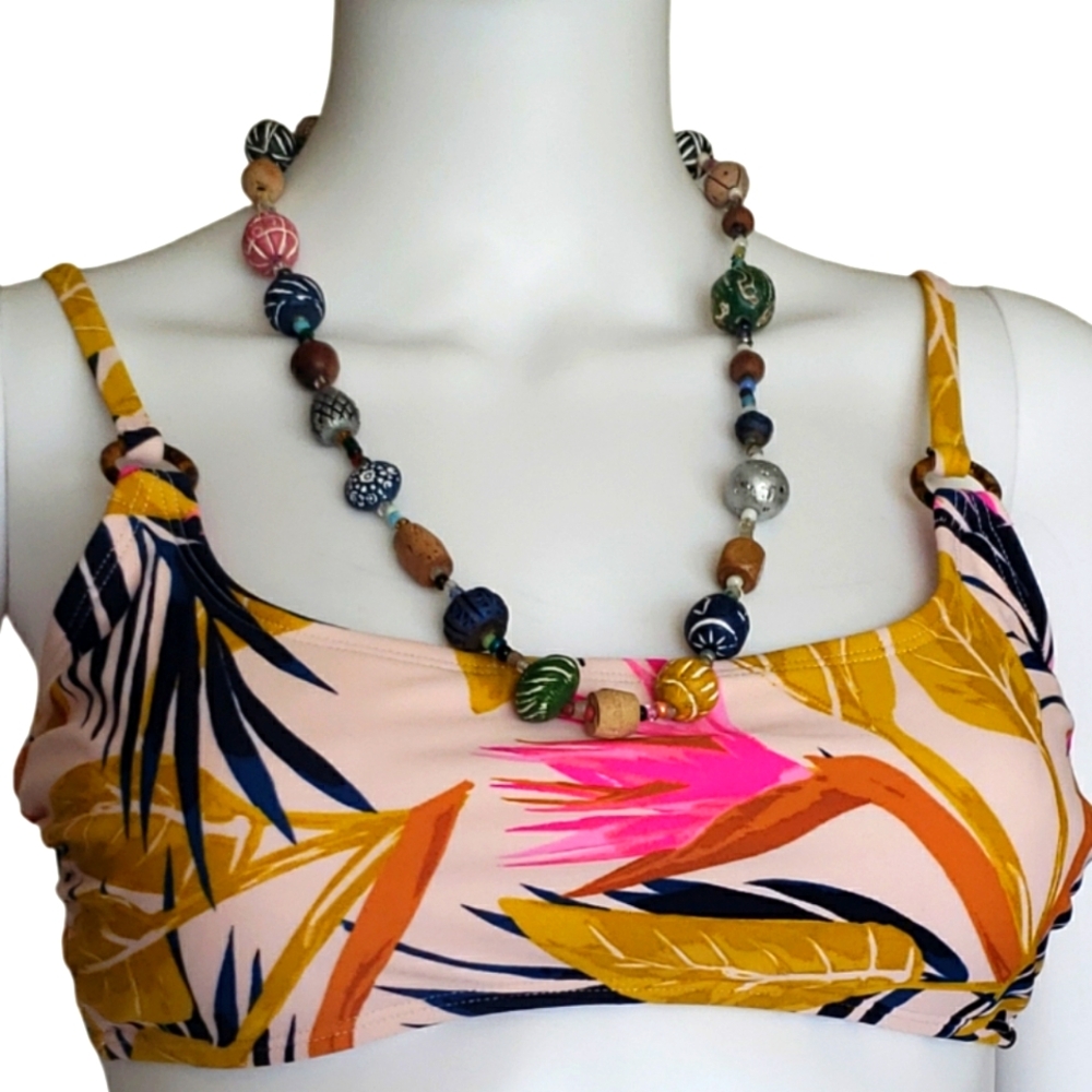 Antique Boho Colorful Beaded Lucky Necklace.